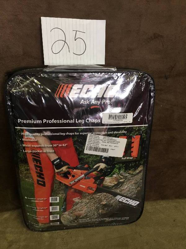 lot 25 image: ECHO  36 in. Full-Wrap Chain Saw Chaps New
