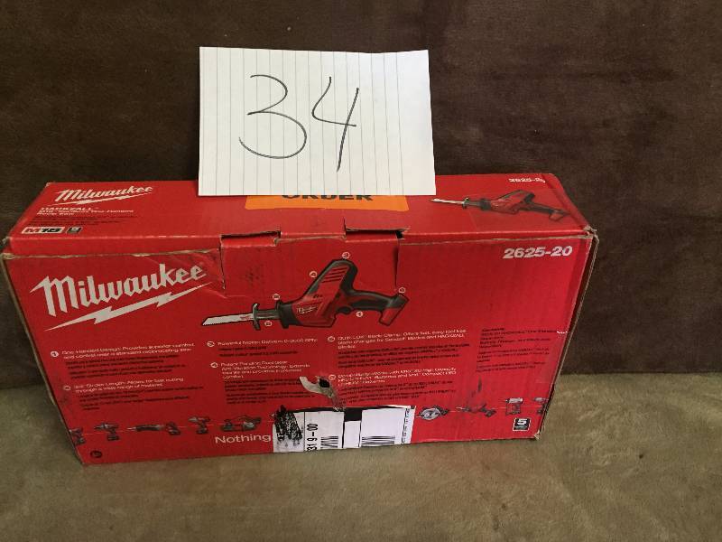 lot 34 image: Milwaukee M18 18-Volt Lithium-Ion Cordless Hackzall Reciprocating Saw (Tool-Only) in like new condition