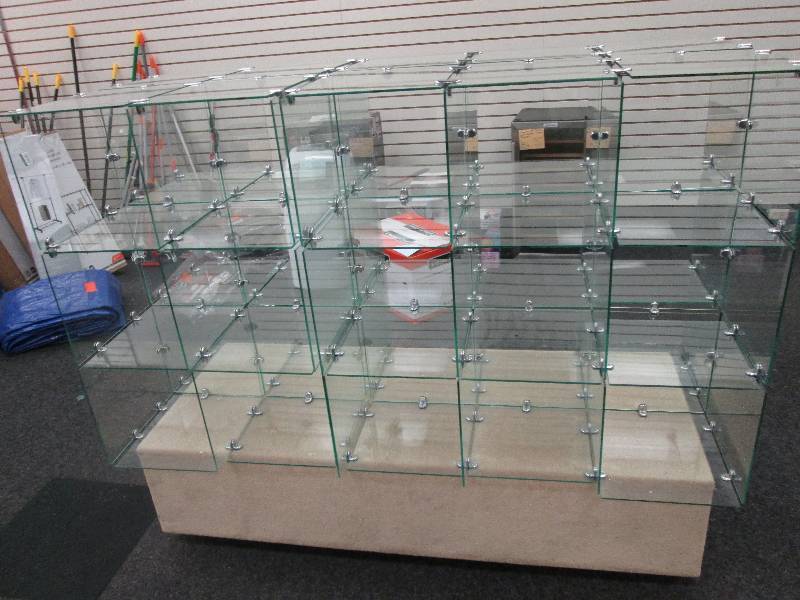Glass sheving unit with 1 ft openin...