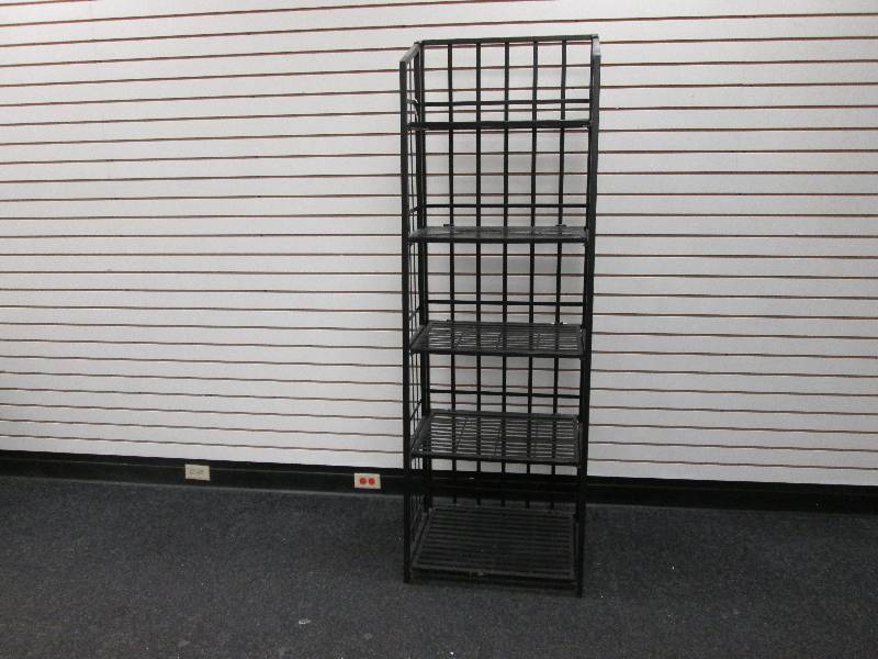 Black Metal shelving unit 6 ft high...