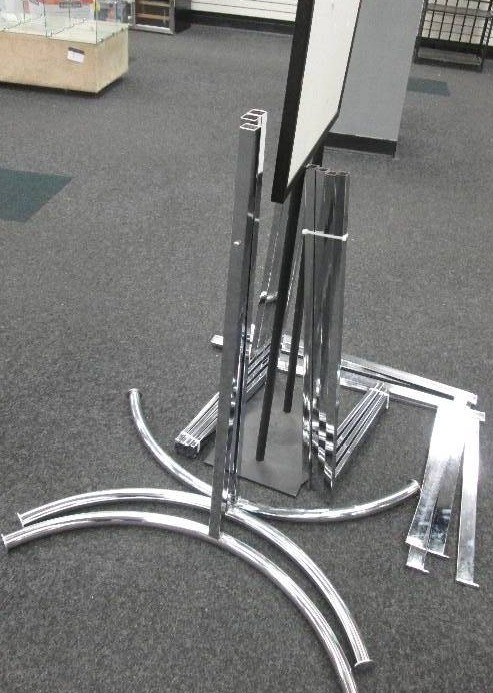 Assorted metal display parts...