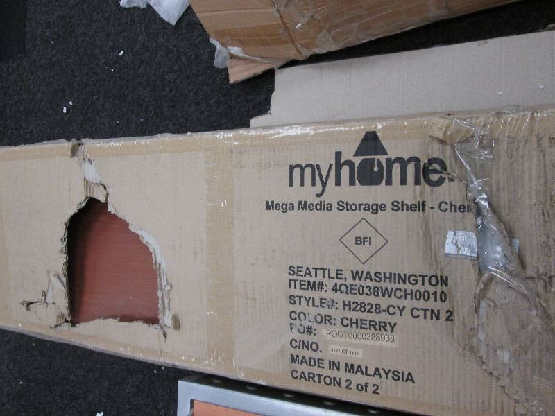 mega media storage shelf cherry col...