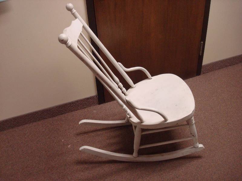 lot 7 image: Wood Rocking Chair, Shows Some Wear
