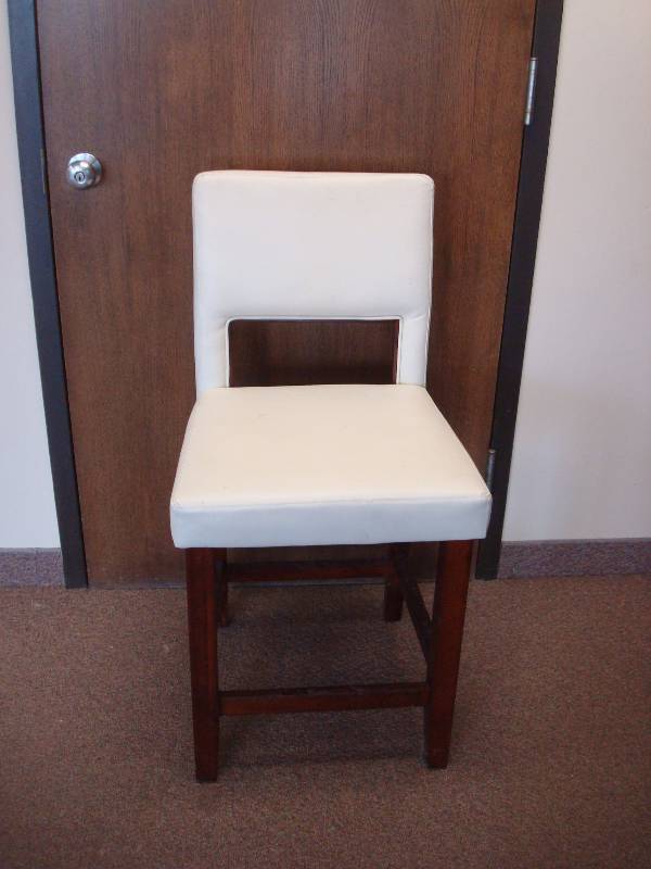 lot 9 image: White Padded Chair, Some Marks