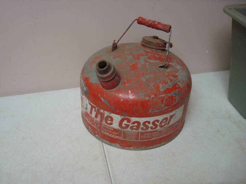 lot 42 image: Vintage The Gasser Gas Can, Shows Wear, Missing Cap