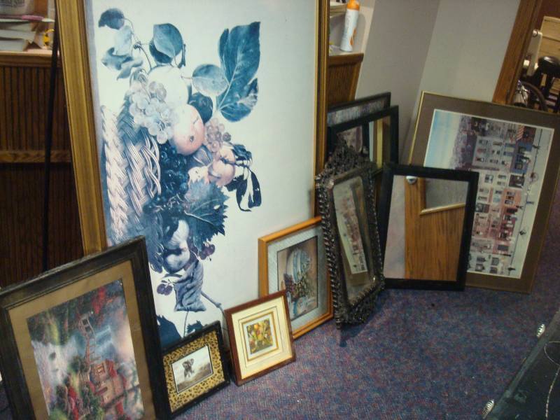 lot 47 image: Lot Of Framed Pictures And Mirror, Some Show Wear