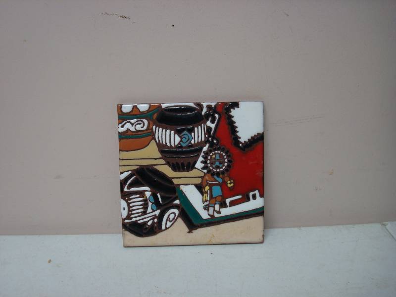 lot 48 image: Native Art Tile