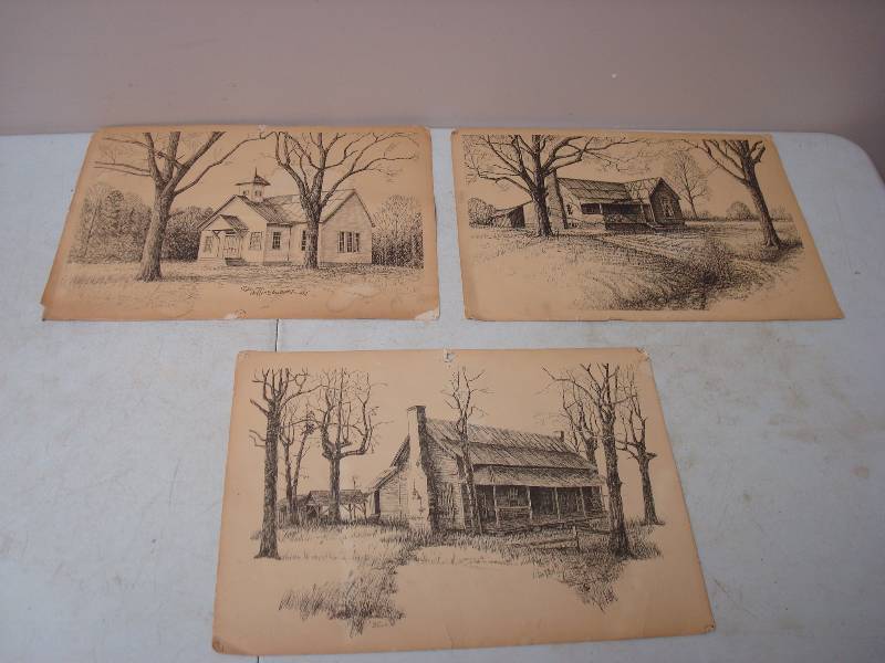 lot 86 image: Lot Of Robert Hollinssworth Prints, Have Wear