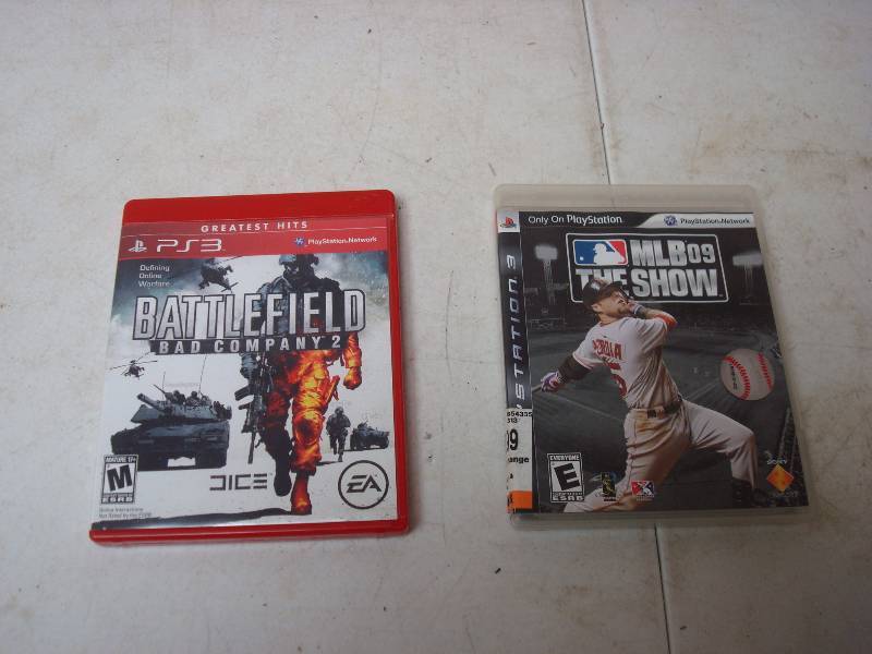 lot 108 image: Pair of Play Station 3 PS3 Video Game, Good Condition, Battlefield, MLB