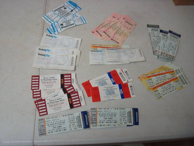lot 131 image: Lot Of Local Expired Unused Concert Tickets