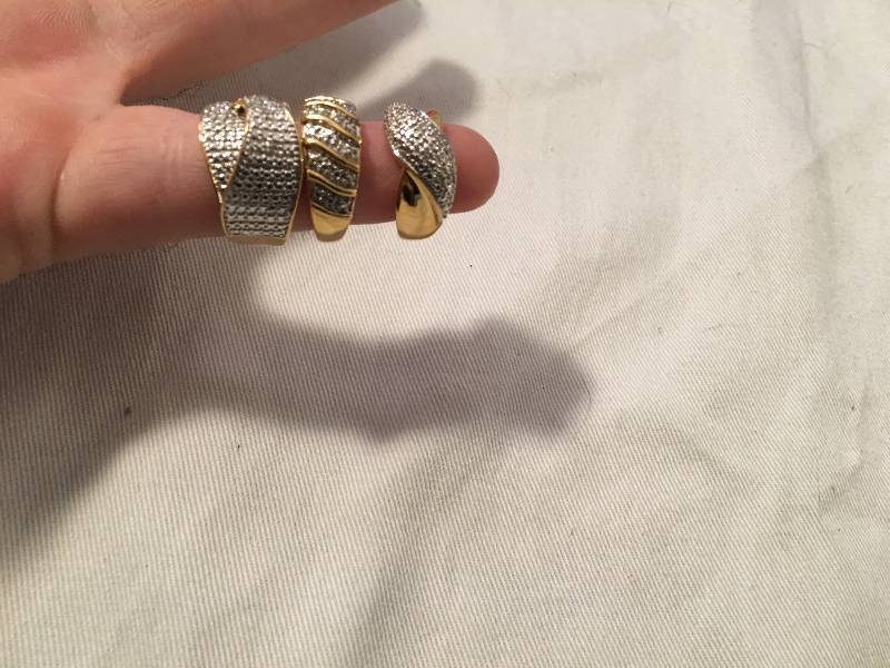 Set of 3 Two-Tone Fashion Rings Size 6