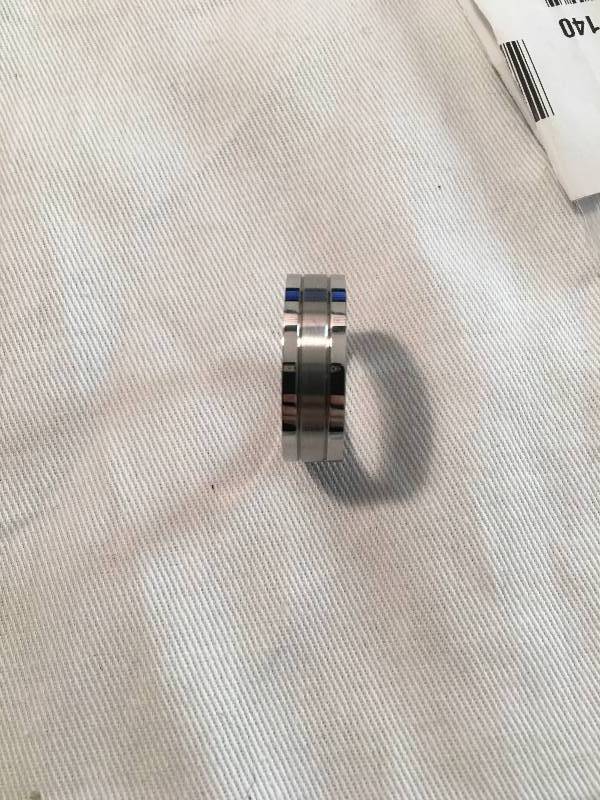 Chisel Stainless-Steel Mens Grooved Ring Size 13