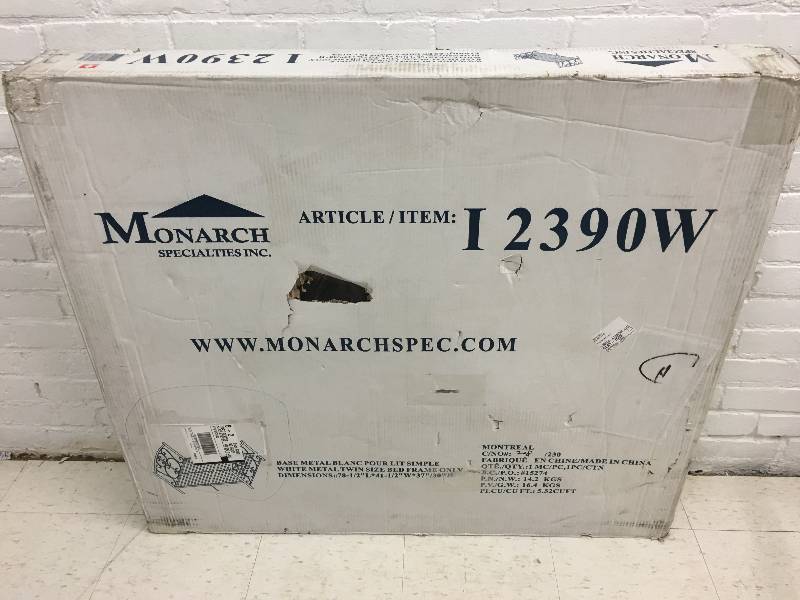 Monarch Specialties White Metal Twin Bed Frame retail $184