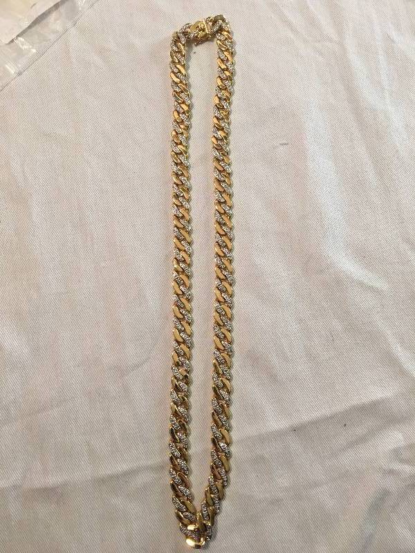 18K Gold-Plated Bronze 22 Curb Link Necklace Retail $350