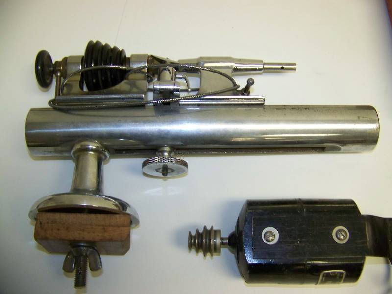 lot 11 image: Jewelers Clock Lathe and Tools with Foot Pedal Control, Graver Cutting Tool, various Punches and Accessories