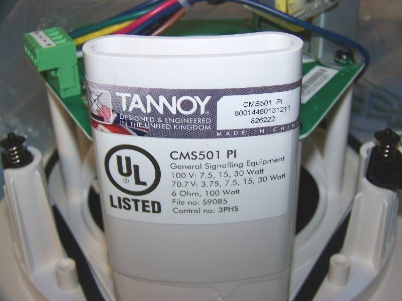 lot 38 image: (1) Tannoy, CMS501 PI, In-Ceiling Speaker with Back Can
