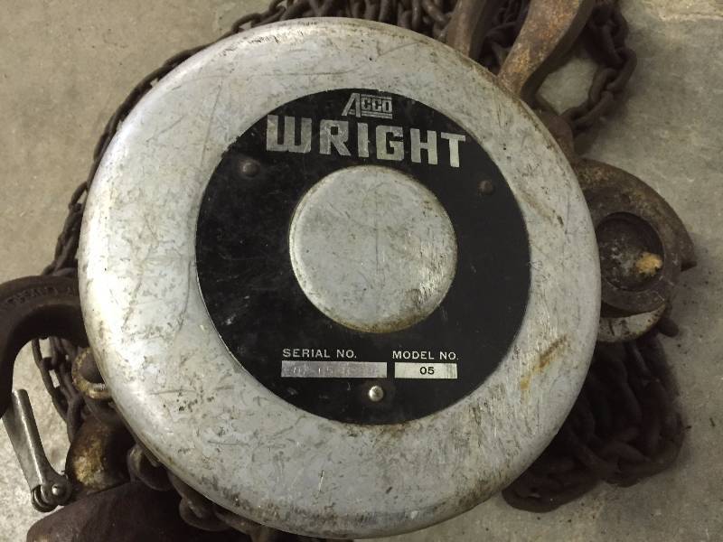 lot 49 image: WRIGHT 5 TON CHAIN HOIST