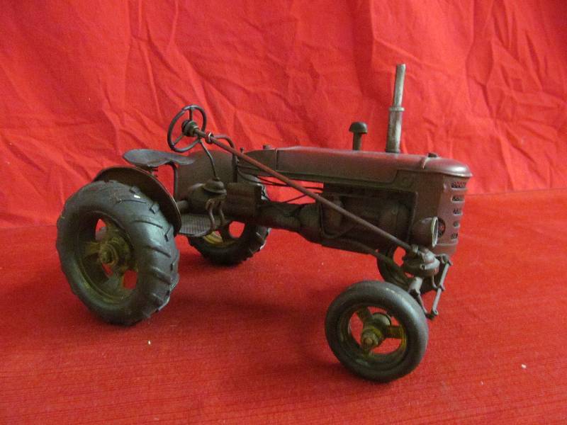 vintage red tractor
