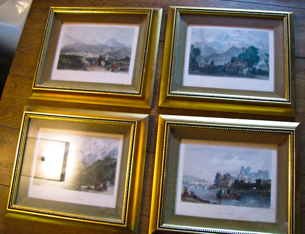 4 vintage nicely framed Historic prints