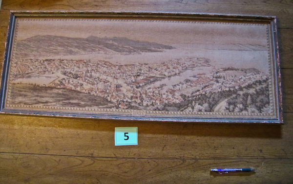 Antique Tapestry of Bergen Norway framed