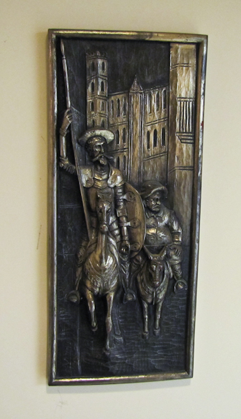 Mid Century vintage gothic Don Quixote and Sansho Panza wall art