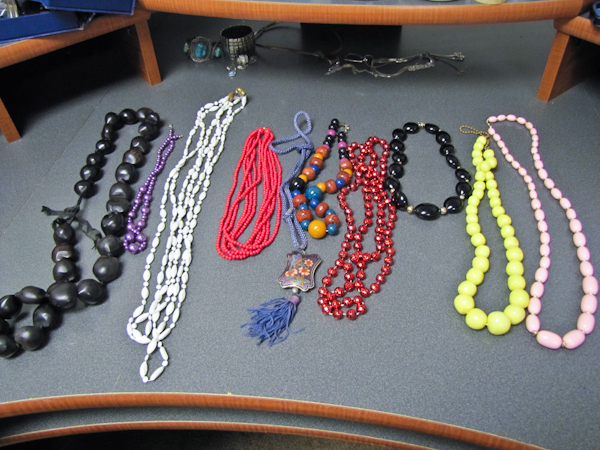 10 colorful beaded costume jewelry necklaces