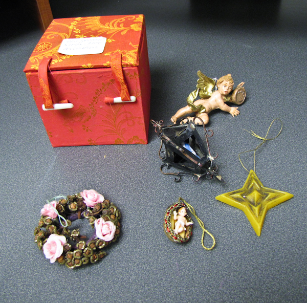 5 vintage German handmade Christmas decorations