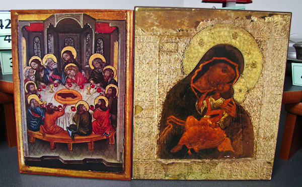 Two vintage German Religious wall art items