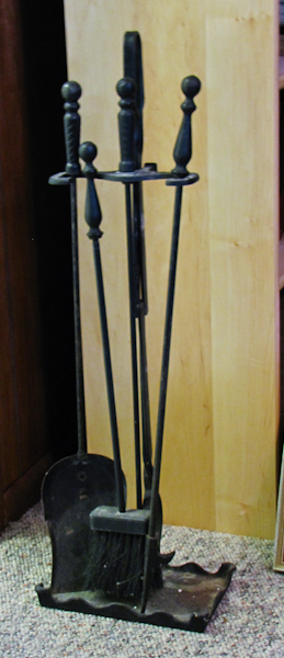 Metal fireplace tool set