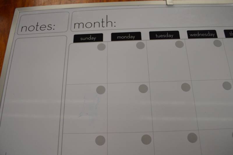Printed Dry Erase Board Calendar