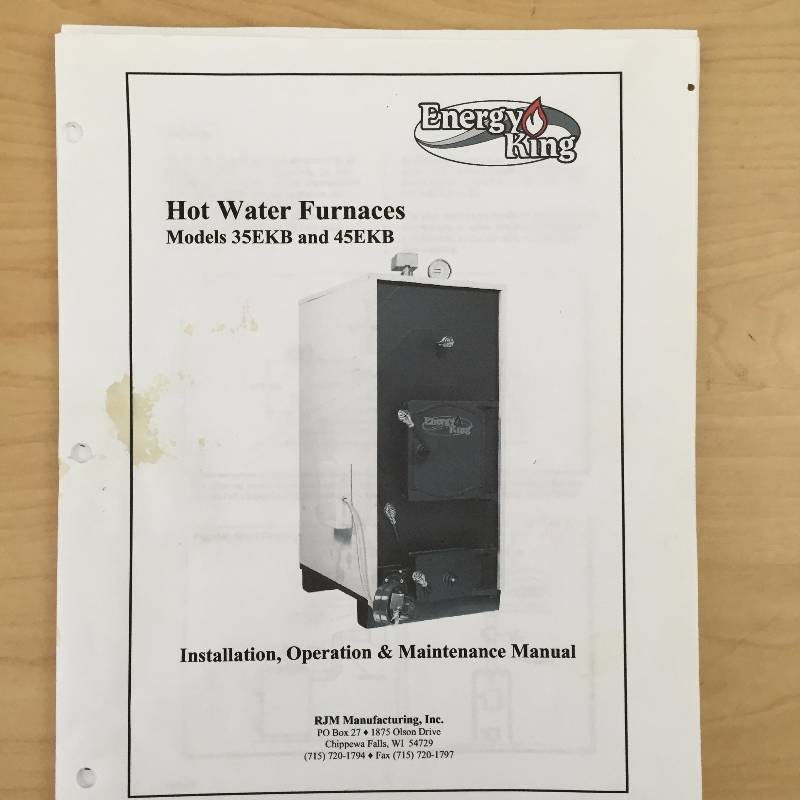 Energy King Model 35EKB Coal or Wood Burning Hot Water Boiler Furnace