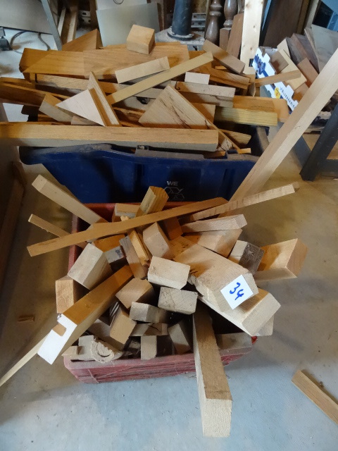 2 Bins of misc scrap wood. 90 % oak | K &amp; C Auctions ...