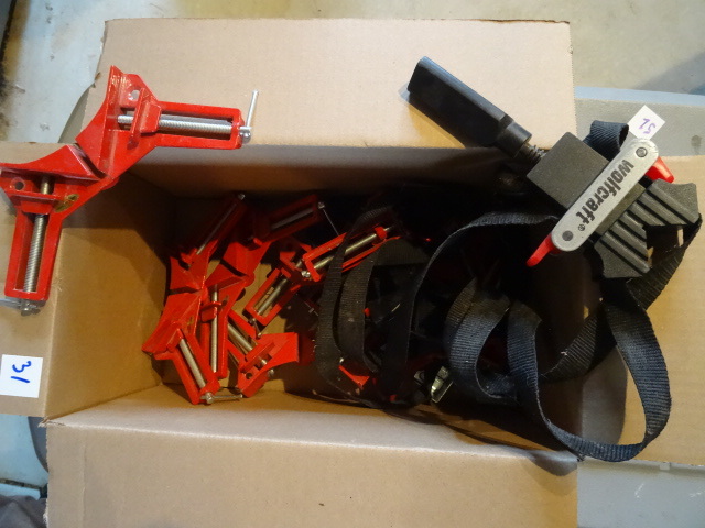 Box of misc corner clamps