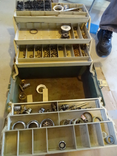 Plano tool box with faucet parts