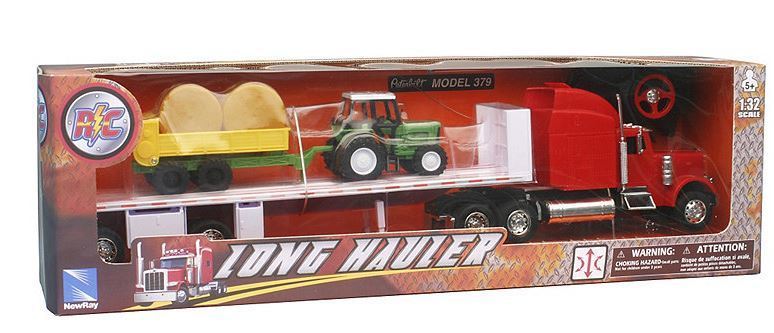 lot 96 image: Peterbilt Long Hauler Remote-Controlled Semi Truck with Farm Tractor