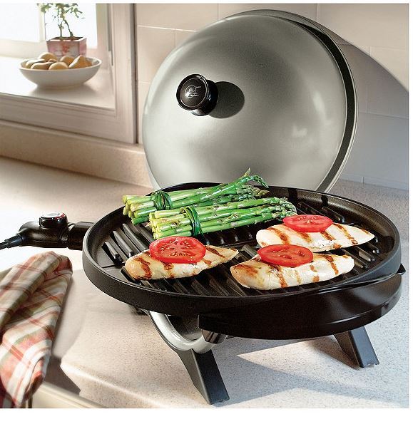lot 19 image: George Foreman 200 sq. in. IndoorOutdoor Grill