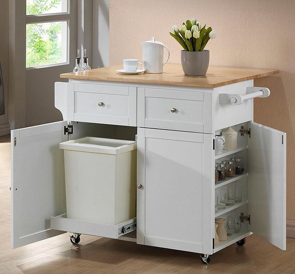 lot 73 image: Black Butchers Block Kitchen Cart