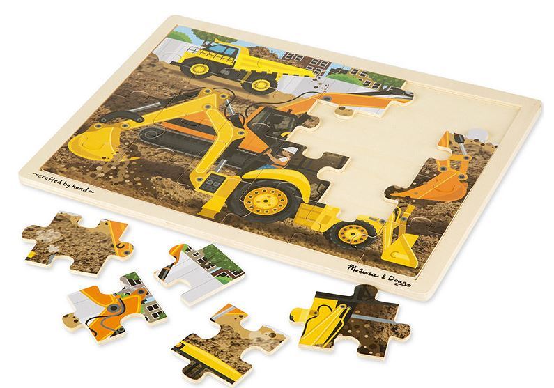 lot 75 image: Melissa & Doug 24-Piece Construction Jigsaw Puzzle