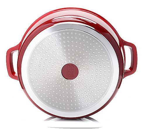 lot 35 image: Cooks Companion Perfect Weight Cast Aluminum Ceramic Nonstick 7 qt Dutch Oven
