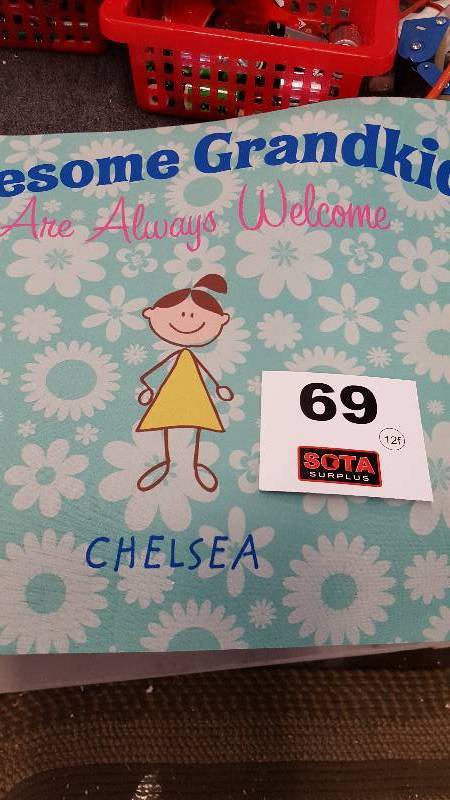 lot 69 image: Personalized Awesome Grandkids Door Mat