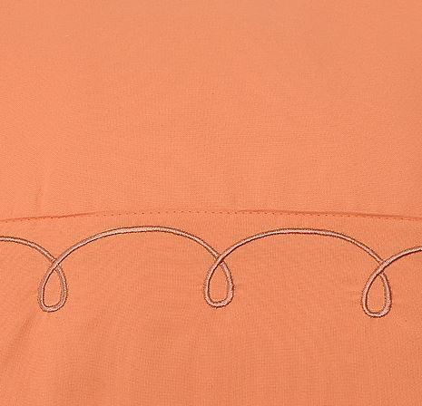 lot 138 image: Cozelle Microfiber Halo Embroidered Hem Six-Piece Sheet Set  PEACH CAL KING
