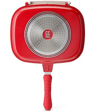 lot 72 image: Cooks Companion Cast Aluminum Ceramic Nonstick Low Pressure Versa II Flip Pan