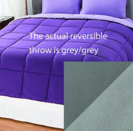 lot 113 image: Cozelle Microfiber Solid Reversible Down Alternative Comforter - King