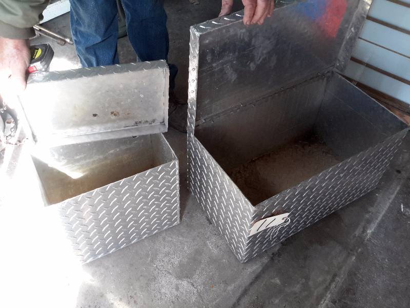 lot 11 image: 2 Galvanized tool boxes..