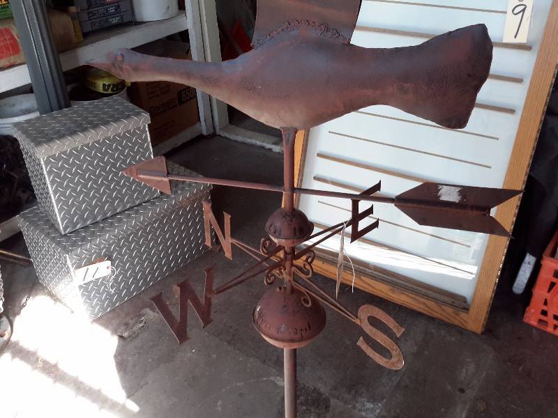 lot 3A image: Metal Bird Weather Vane.. Very cool..   About 36in h