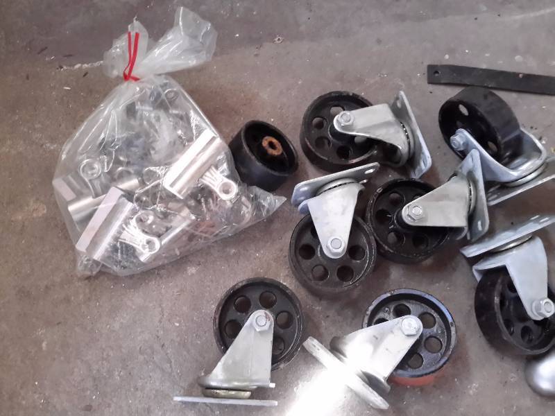lot 51 image: Casters and Misc. old tools as pictured