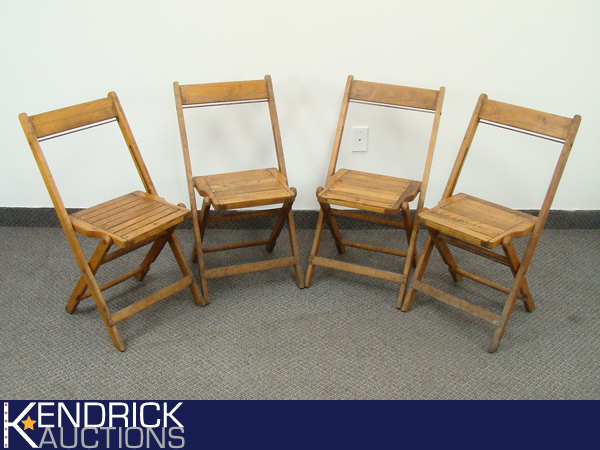 4 - 1930s Solid Wood Simmons Folding Deck Chairs