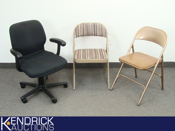 Computer Chair, and 2 Folding Chairs