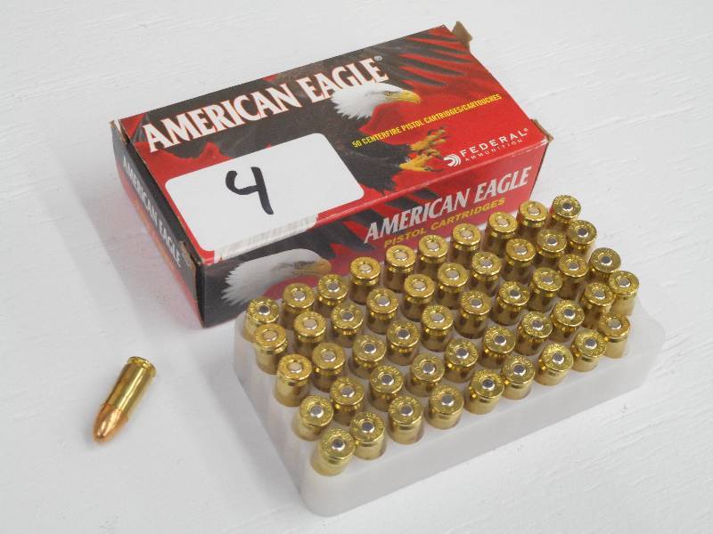 lot 4 image: (50) Rounds American Eagle 9mm Luge...