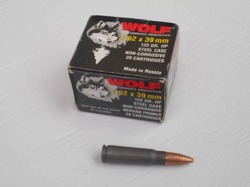 lot 10 image: (19) Rounds Wolf 7.62x39mm 122Grain...